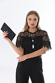 Danteli pileli şık tulum