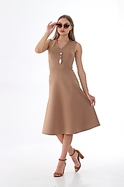 Dalgıç kumaş düz elbise